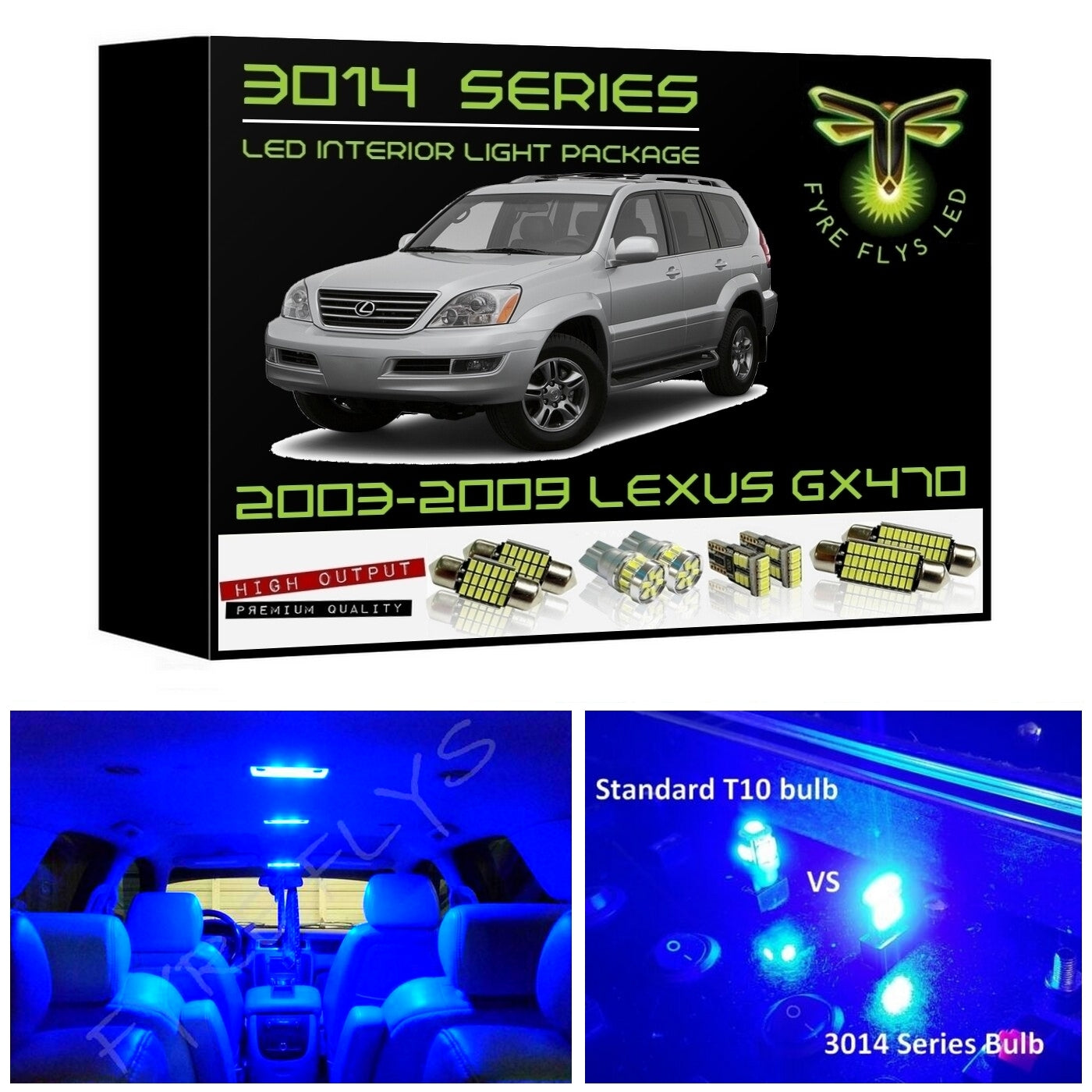 2003-2009 Lexus GX470 Super Bright LED interior light kit 3014 Series