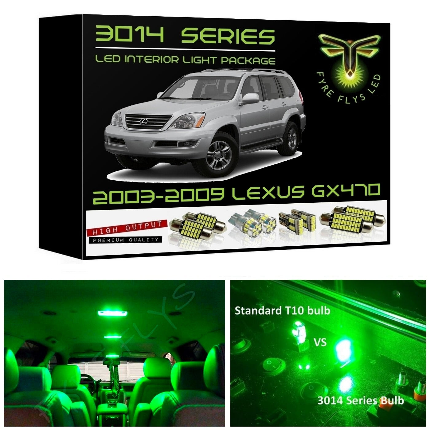 2003-2009 Lexus GX470 Super Bright LED interior light kit 3014 Series