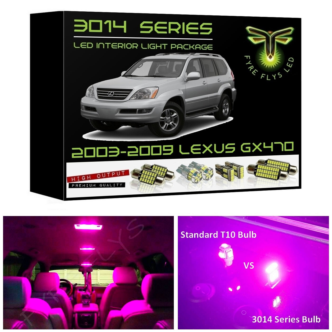 2003-2009 Lexus GX470 Super Bright LED interior light kit 3014 Series