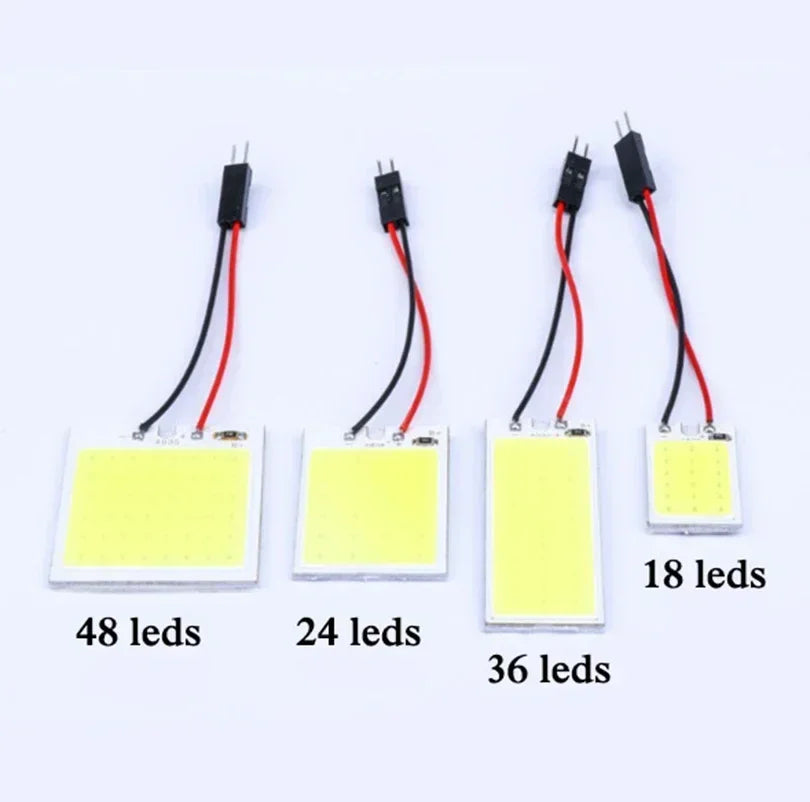 4-Pack T10 LED Car Interior Bulbs | 12V COB Dome Light