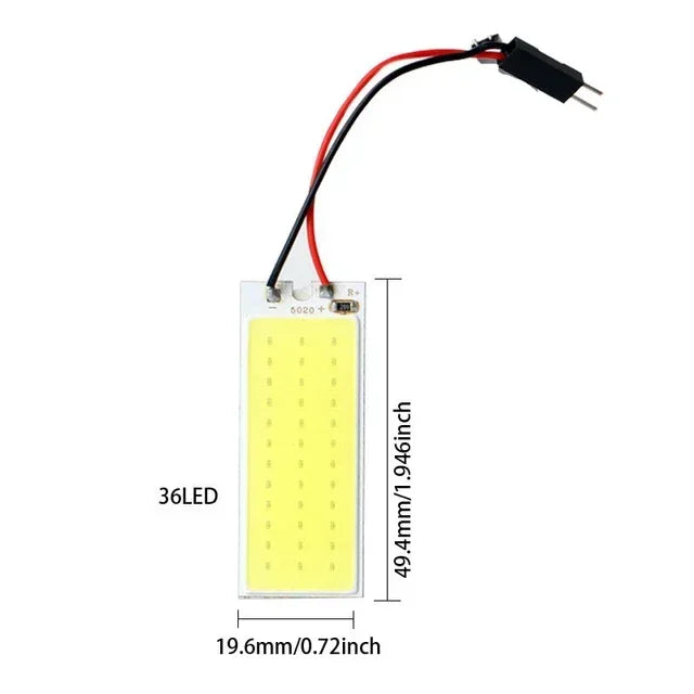 4-Pack T10 LED Car Interior Bulbs | 12V COB Dome Light
