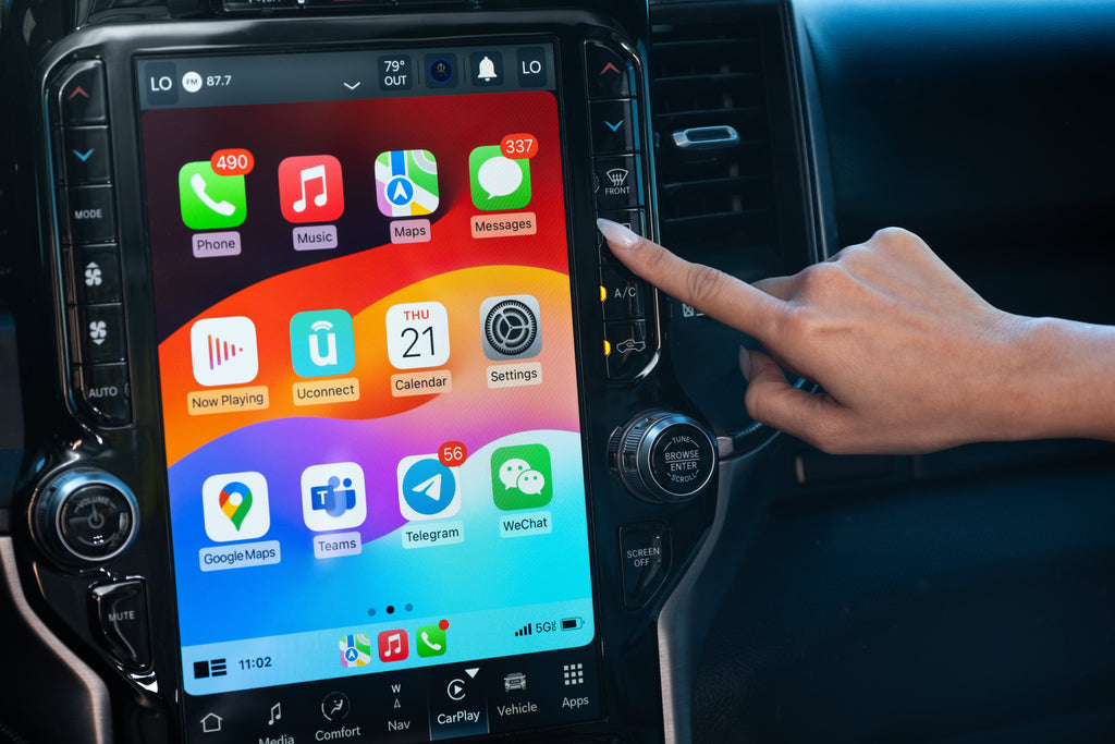 2019–2021 Ram 2500/3500 Uconnect 5 12-Inch Screen Upgrade Kit UBQ – Wireless Apple CarPlay & Android Auto